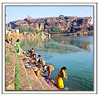 Women Washing Clothes in Bhutanatha Lake